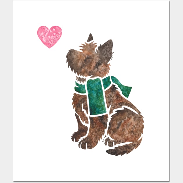 Watercolour Cairn Terrier Wall Art by animalartbyjess